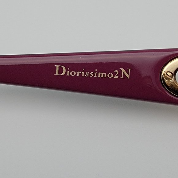 *SOLD* Christian Dior Diorissimo2N EWKYI Shiny Black Fuchsia Sunglasses FRAME - Picture 7 of 14
